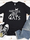 Mother of Cats Print Women T Shirt Short Sleeve O Neck Loose Women Tshirt Ladies Fashion Tee Shirt Tops Clothes Camisetas Mujer
