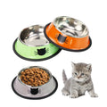 Pet Feeding Bowls Stainless Steel Non-slip Anti-spill Dog Bowl Durable Anti-fall Cat Puppy Feeder for Puppy Teddy Kitten
