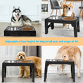 Elevated Dog Bowls with 2 Stainless Steel Dog Food Bowls, Raised Dog Bowl Adjusts to 5 Heights (3.15", 8.66", 9.84",11.02", 12.2