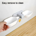 Adjustable Height Wall Mounted Pet Feeder Double Stainless Steel Bowls Hanging Cat Dog Food Water Dish Space Saving