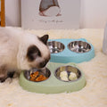2-in-1 food water tray, anti tipping tray 2025 hot dual pet bowl -macaron colored anti slip cat and dog feeder (pink/blue/green)