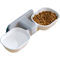 Adjustable Height Wall Mounted Pet Feeder Double Stainless Steel Bowls Hanging Cat Dog Food Water Dish Space Saving