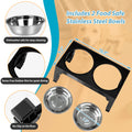 Elevated Dog Bowls with 2 Stainless Steel Dog Food Bowls, Raised Dog Bowl Adjusts to 5 Heights (3.15", 8.66", 9.84",11.02", 12.2