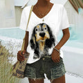 Women's T-Shirt Graffiti Dog 3D Pattern Printed Women's Y2k Clothes T-Shirts for Women Short Sleeve Female Clothingtop Y2k
