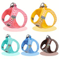Festive Gingham Cat Harness: Breathable Polyester with Metal Clasps and Reflective Straps for Safe Walks