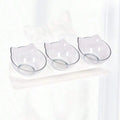 Three in one ergonomic pet bowl set with tilt design and high stand - neck protection, durable PP material