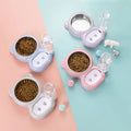Double Bowl Set Cat Bowl , pet automatic water dispenser bottle to keep your pet hydrated and fed
