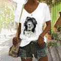 Women's T-Shirt Graffiti Dog 3D Pattern Printed Women's Y2k Clothes T-Shirts for Women Short Sleeve Female Clothingtop Y2k