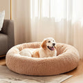 Cozy Anti-Slip Round Dog Bed Soft Plush Waterproof Washable Pet Bed Small Medium Dogs Cats Reduce Anxiety Comfortable Resting
