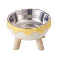 A colorful dopamine pet bowl Fashion feeding large capacity stainless steel dog bowl drinking water neck cat bowl egg shell high