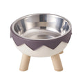 A colorful dopamine pet bowl Fashion feeding large capacity stainless steel dog bowl drinking water neck cat bowl egg shell high