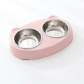 2-in-1 food water tray, anti tipping tray 2025 hot dual pet bowl -macaron colored anti slip cat and dog feeder (pink/blue/green)