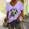 Women's T-Shirt Graffiti Dog 3D Pattern Printed Women's Y2k Clothes T-Shirts for Women Short Sleeve Female Clothingtop Y2k