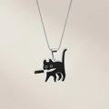 Killer Cat Pendant Necklace for Women Men Cute Punk Doodle Black Cat Jewelry Decoration Party Gifts