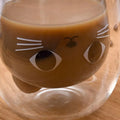 Insulated Glass Coffee Mugs Cartoon Cat Double-Walled Espresso Coffee Cups Handle Drinkware Water Cups Winter