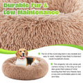 Cozy Anti-Slip Round Dog Bed Soft Plush Waterproof Washable Pet Bed Small Medium Dogs Cats Reduce Anxiety Comfortable Resting