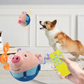Cartoon Pig Active Moving Pet Plush Toy Washable Interactive Dog Toys USB Rechargeable Talking Moving Dog Ball Toy for Dogs Cats