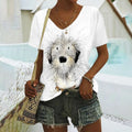 Women's T-Shirt Graffiti Dog 3D Pattern Printed Women's Y2k Clothes T-Shirts for Women Short Sleeve Female Clothingtop Y2k
