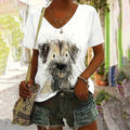 Women's T-Shirt Graffiti Dog 3D Pattern Printed Women's Y2k Clothes T-Shirts for Women Short Sleeve Female Clothingtop Y2k