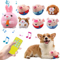 Cartoon Pig Active Moving Pet Plush Toy Washable Dog Ball USB Rechargeable Interactive Dog Toys for Dogs Cats