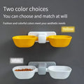 Adjustable Height Wall Mounted Pet Feeder Double Stainless Steel Bowls Hanging Cat Dog Food Water Dish Space Saving