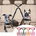 Adjustable Dual Dog Car Seatbelt - Striped Nylon Safety Harness For 2 Pets, Secure & Comfortable Travel Restraint