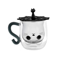 Insulated Glass Coffee Mugs Cartoon Cat Double-Walled Espresso Coffee Cups Handle Drinkware Water Cups Winter