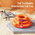 3 Layer Interactive Cat Toy Tower with Colorful Balls Mental Physical Exerciser, Fun Puzzle Game for Active Cats