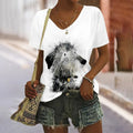 Women's T-Shirt Graffiti Dog 3D Pattern Printed Women's Y2k Clothes T-Shirts for Women Short Sleeve Female Clothingtop Y2k