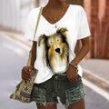 Women's T-Shirt Graffiti Dog 3D Pattern Printed Women's Y2k Clothes T-Shirts for Women Short Sleeve Female Clothingtop Y2k