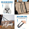 Adjustable Dual Dog Car Seatbelt - Striped Nylon Safety Harness For 2 Pets, Secure & Comfortable Travel Restraint