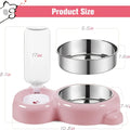 Double Bowl Set Cat Bowl , pet automatic water dispenser bottle to keep your pet hydrated and fed
