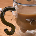 Insulated Glass Coffee Mugs Cartoon Cat Double-Walled Espresso Coffee Cups Handle Drinkware Water Cups Winter