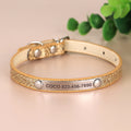 Anti-lost Cat ID Collar Personalized Puppy Cat Collars Necklace Free Engraved ID Name Tag For Kitten Cats Small Dogs Bling