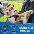 Adjustable Dual Dog Car Seatbelt - Striped Nylon Safety Harness For 2 Pets, Secure & Comfortable Travel Restraint